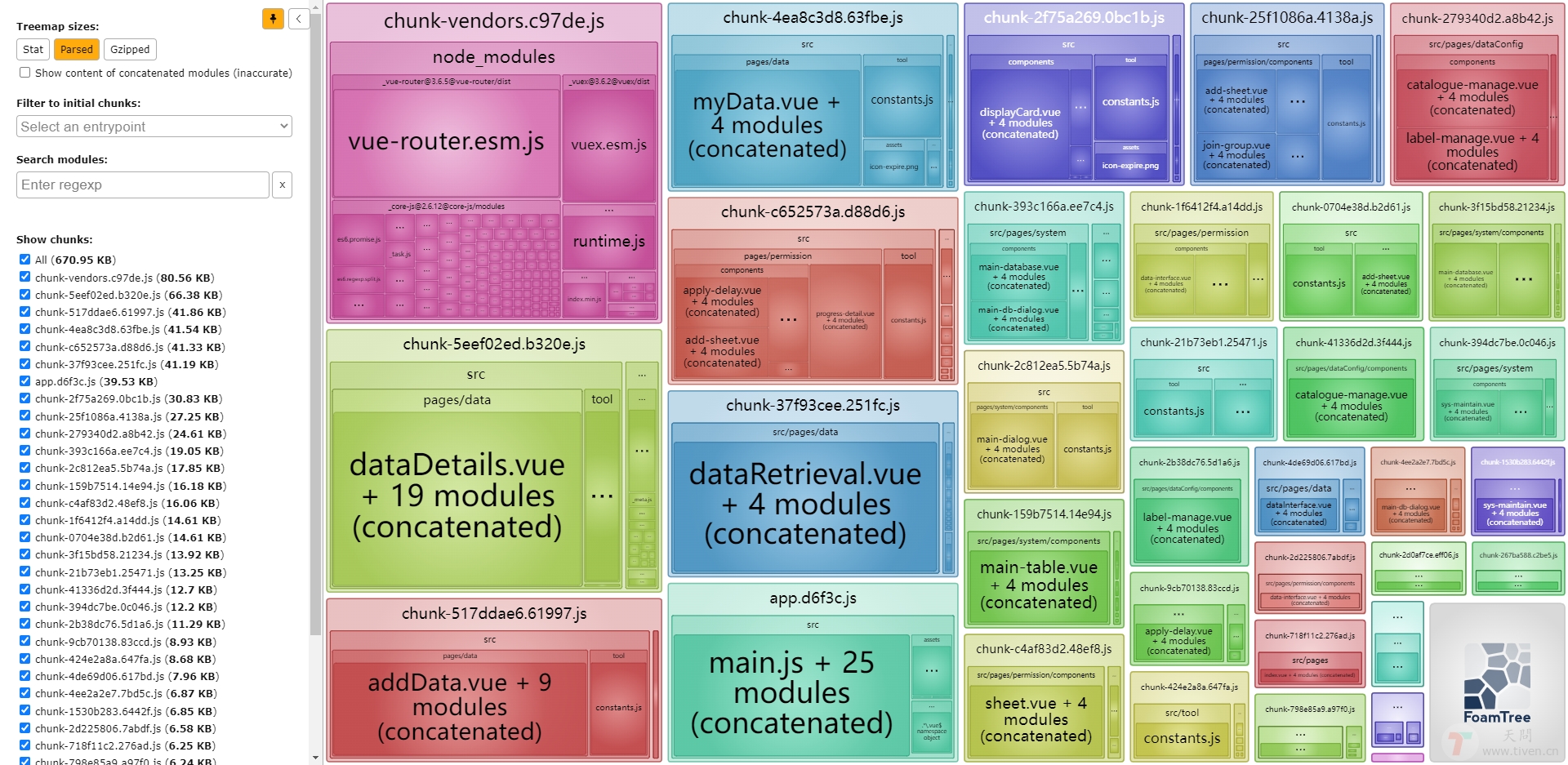 Vue BundleAnalyzer Report